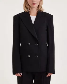 Teurn Studios   Blazer Double Breasted Jacket Black 